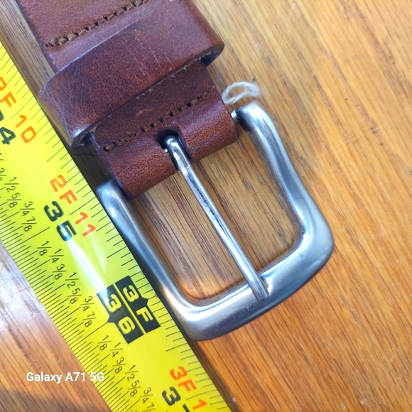 Paris Blues Brown Leather Studded Belt Size Med 36" Gorgeous, exc pre-owned cond - Picture 5 of 6